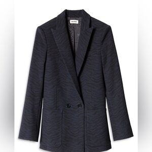 Zadig & Voltaire black and blue tiger or zebra stripe pattern